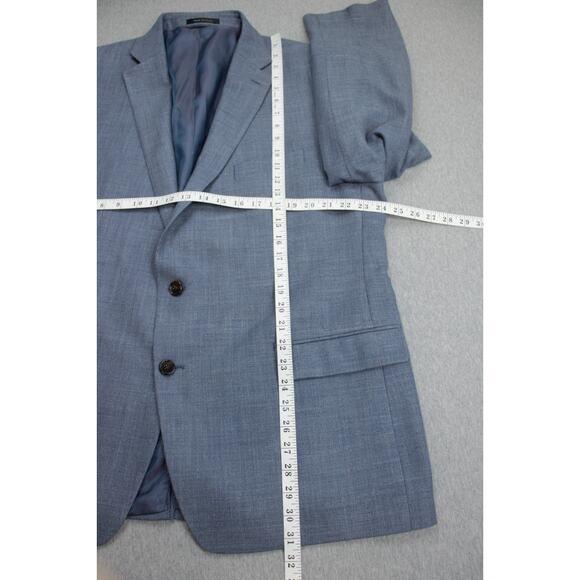 Lauren Ralph Lauren Blazer Mens 48R Blue Hopsack 2 Buttons Single Breasted - Picture 8 of 9